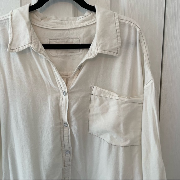 Free People We The Free Smock Oxford Shirt Tunic Dress - Picture 12 of 13